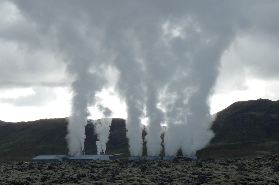 A close-up of the geothermal water well