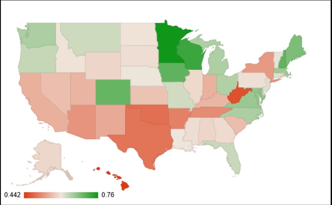 2012 voter turnout state US