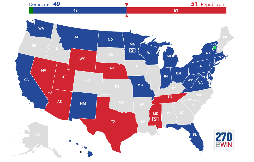 2018 Senatorial map