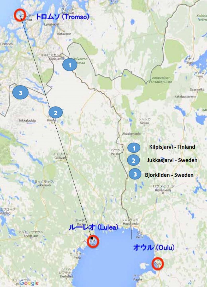 map of northern Finland, Sweden, Norway