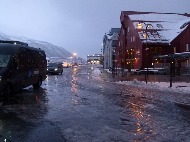 ice, snow, Tromso, Norway, streets