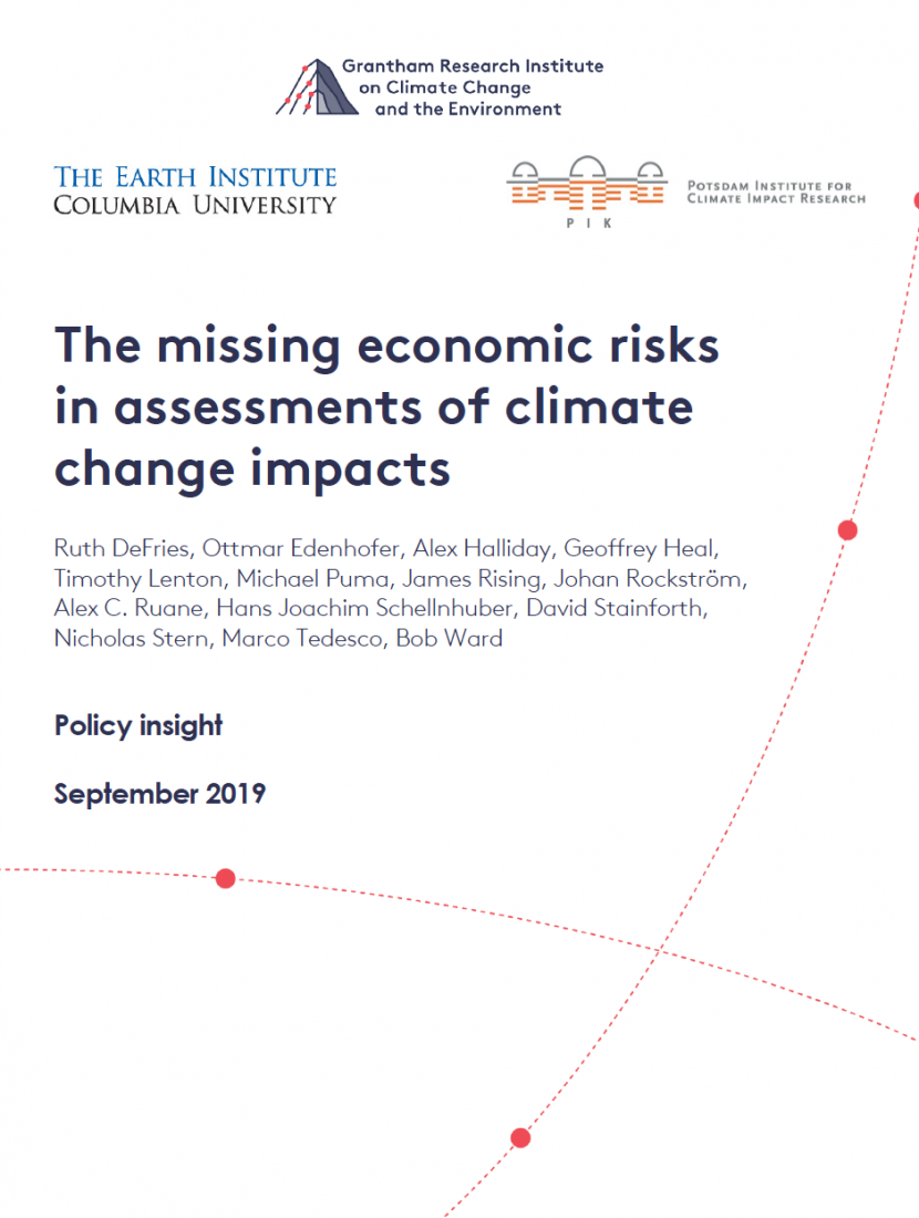 report on economic risks of climate change