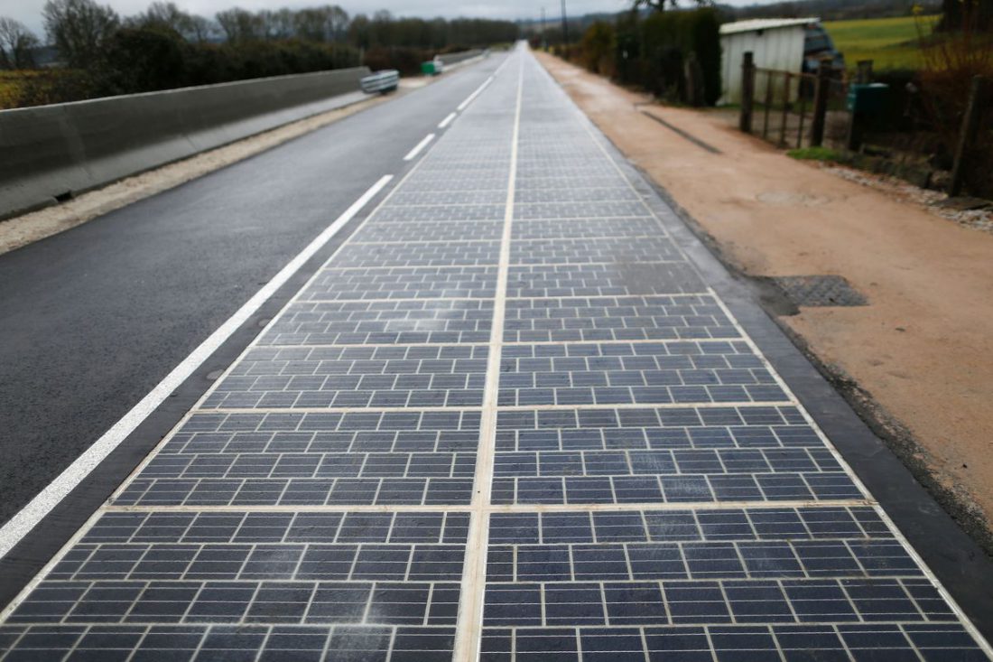 solar road, France, Normandy, electricity