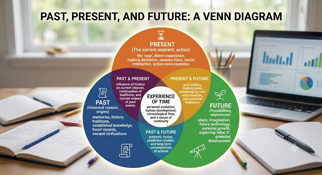 Past, present, and future Venn diagram (Source: AI-Gemini)